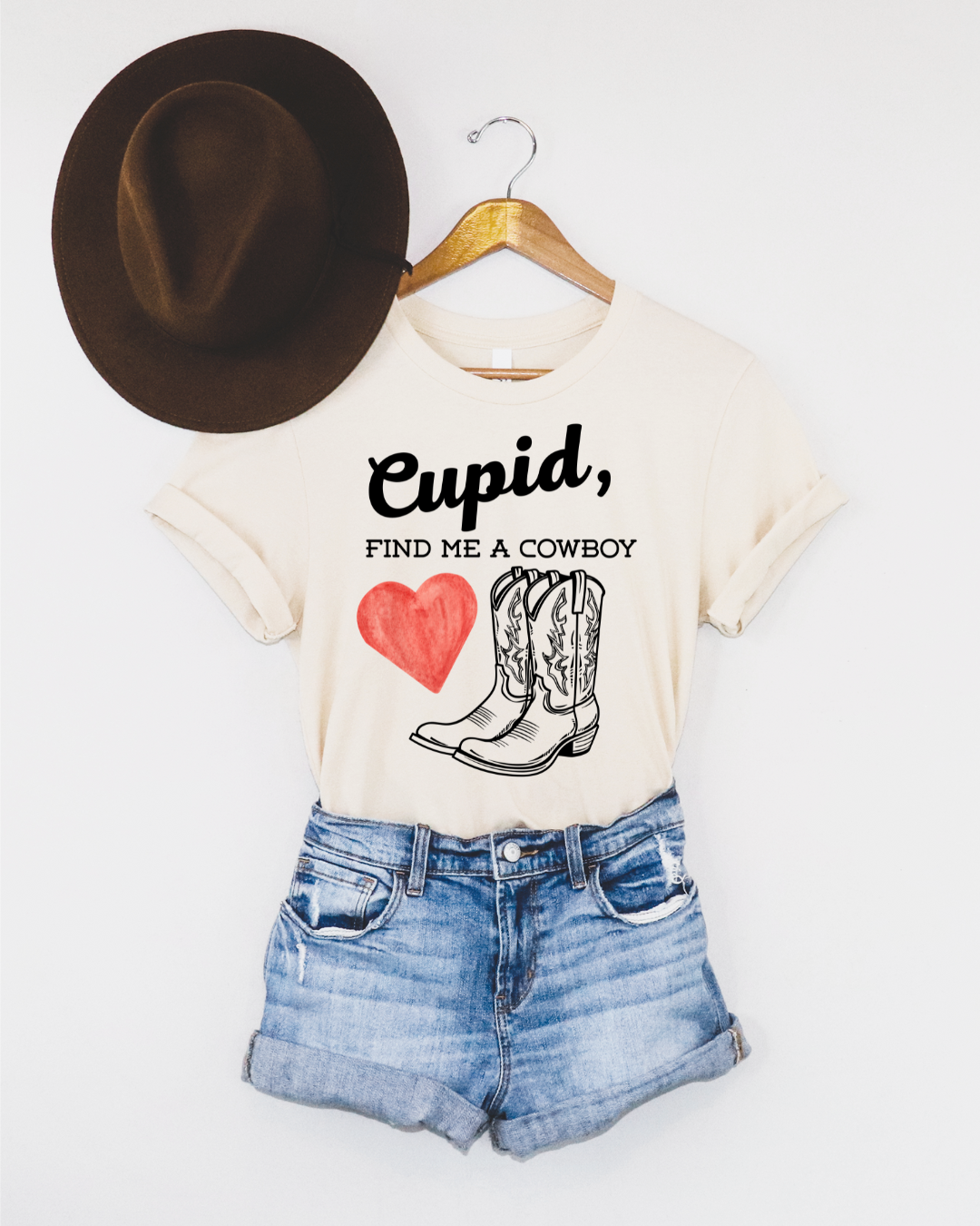 Cupid, Find Me a Cowboy Graphic Tee - Vintage White
