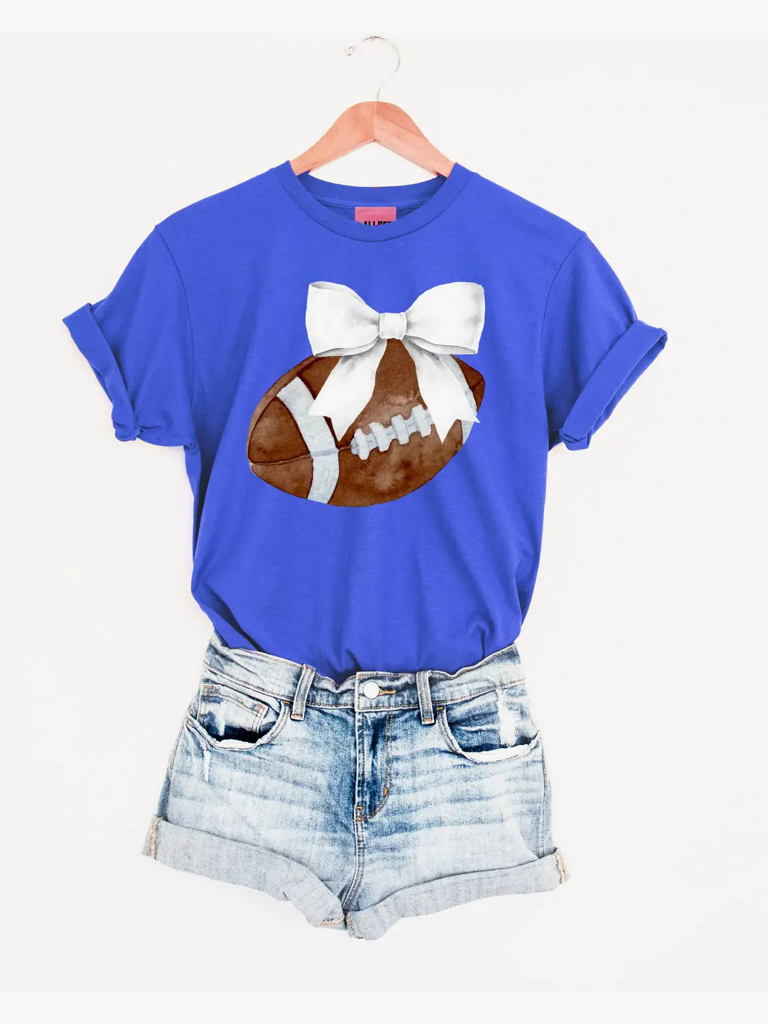 Big Bow Football By Ali Dee Customizable Gameday Football Graphic Tee - Pick Your Colors