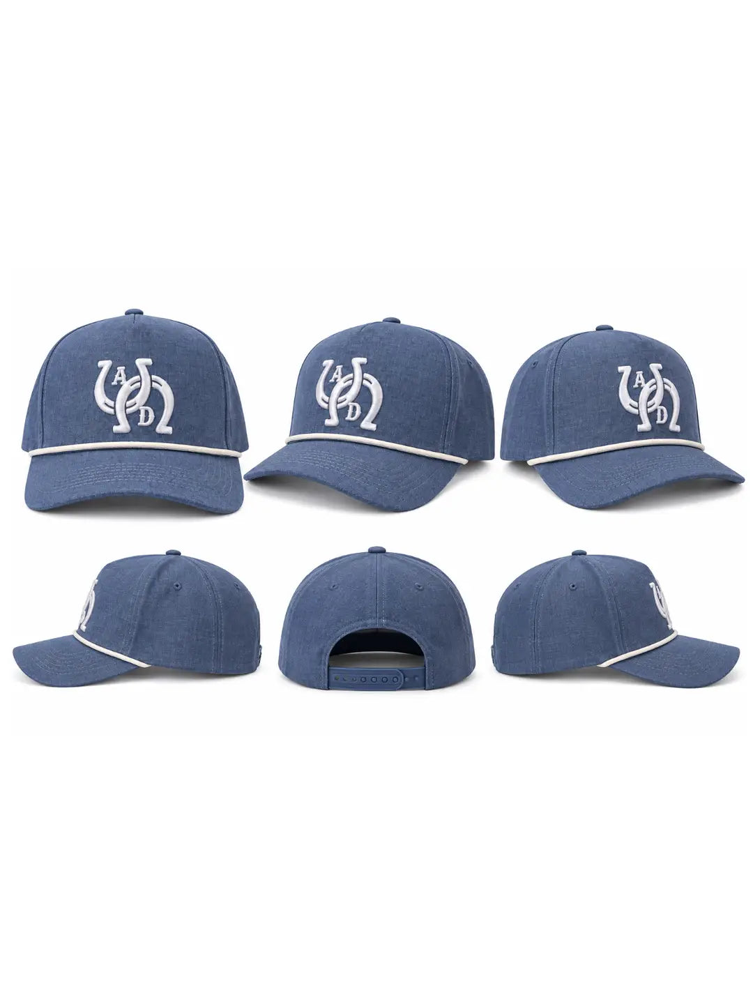 AD Signature Horseshoe Snapback Hat - Denim