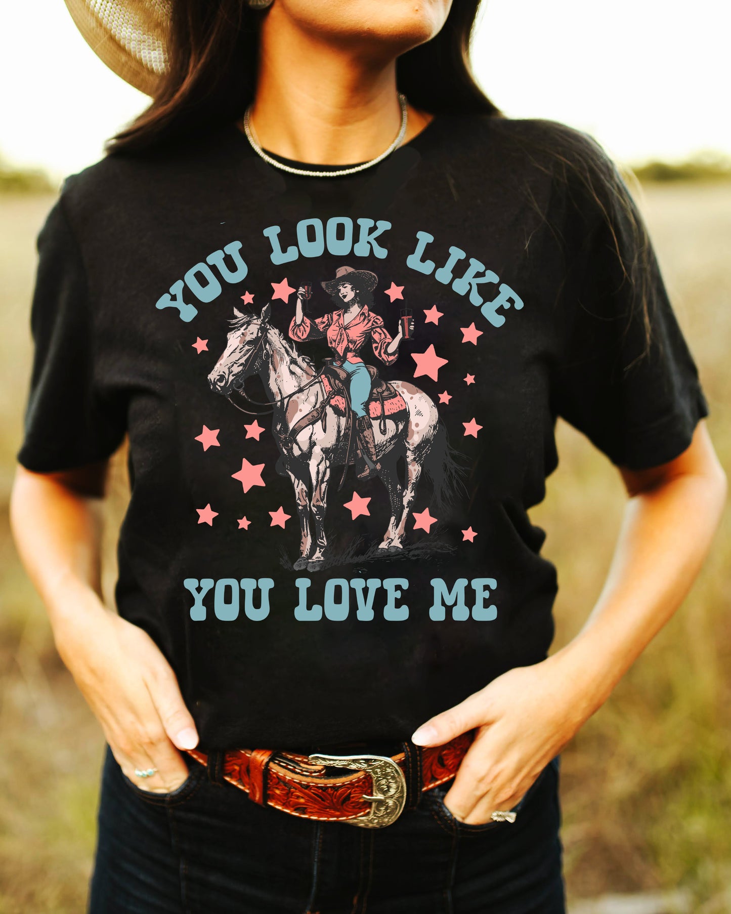 You Look Like You Love Me Graphic Tee - Black Heather