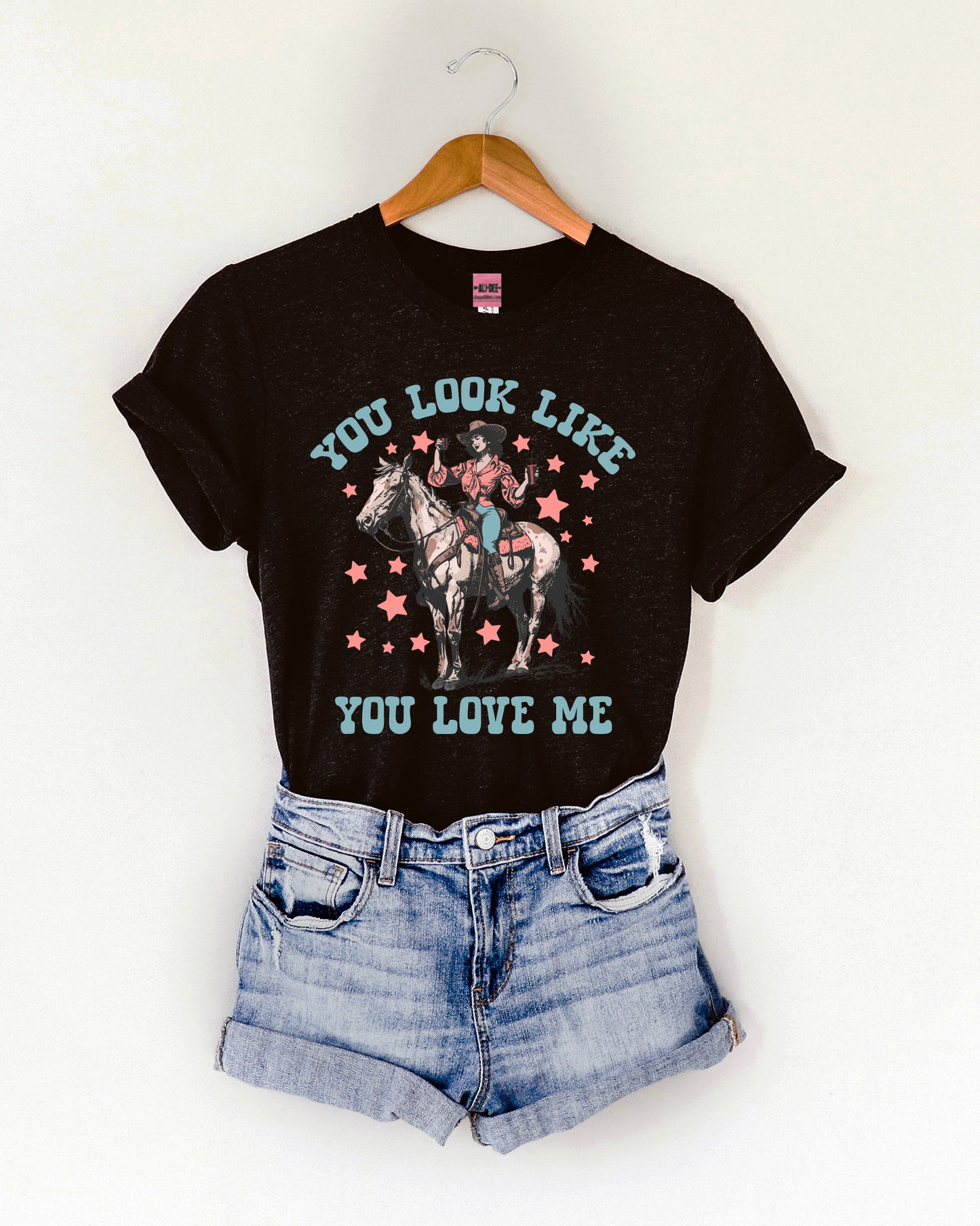 You Look Like You Love Me Graphic Tee - Black Heather