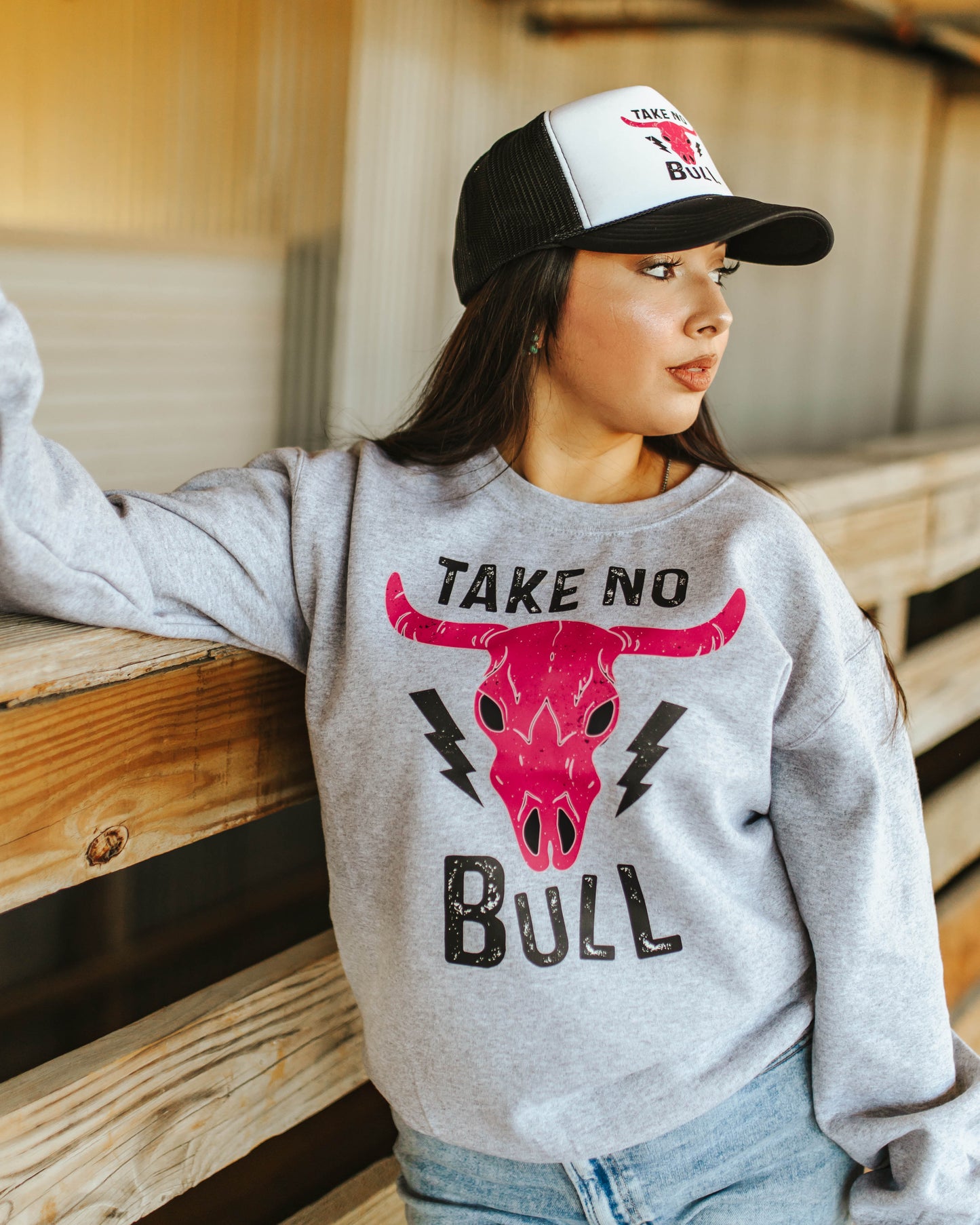 Take No Bull Graphic Sweatshirt - Grey