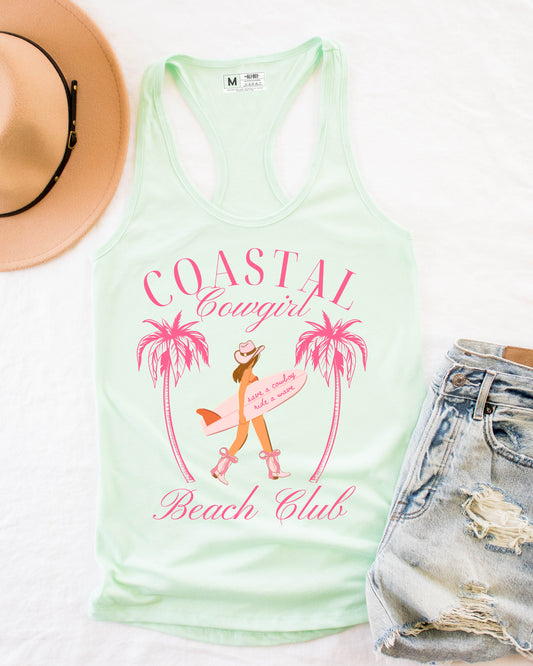 Coastal Cowgirl Graphic Tank - Mint Tank