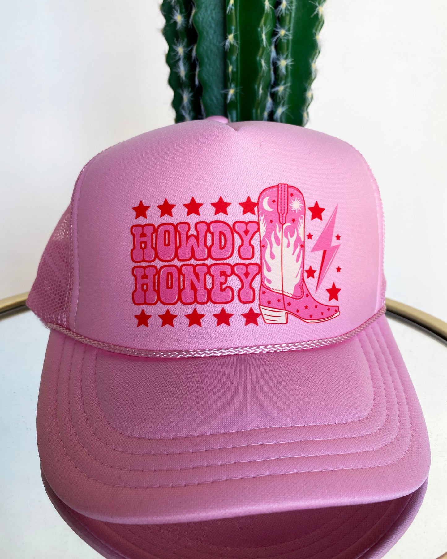 Howdy Honey Trucker Hat by Ali Dee - Solid Pink