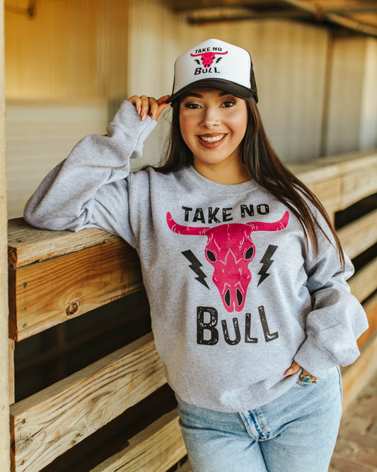 Take No Bull Graphic Sweatshirt - Grey