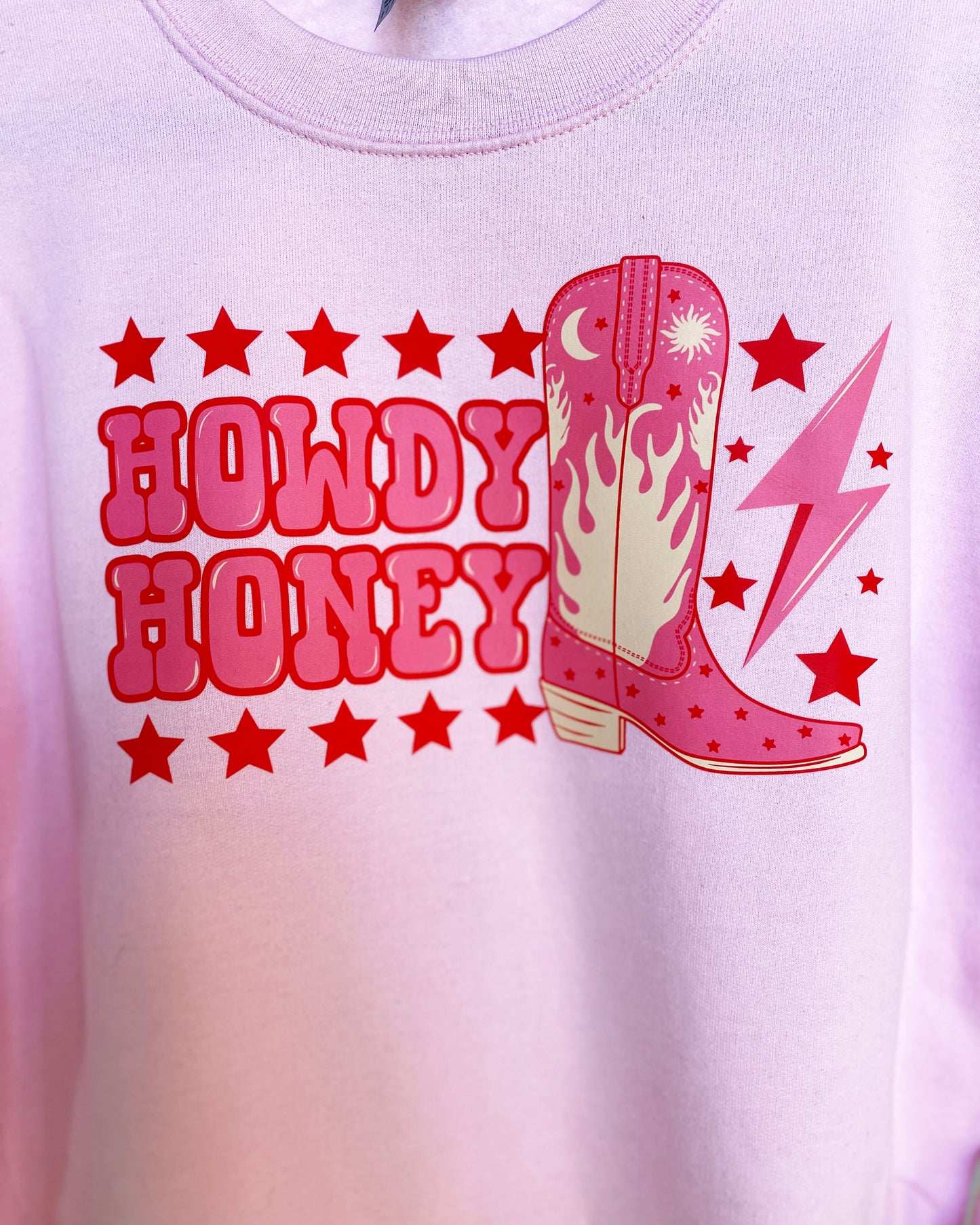 Howdy Honey Graphic Sweatshirt - Pink