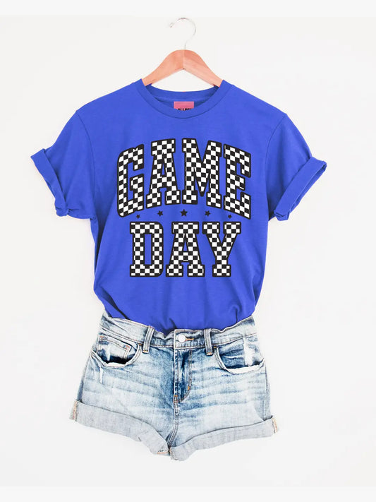 Game Day Check By Ali Dee Customizable Gameday Football Graphic Tee - Pick Your Colors