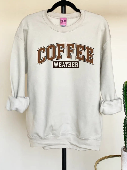 COFFEE WEATHER GRAPHIC SWEATSHIRT - SAND