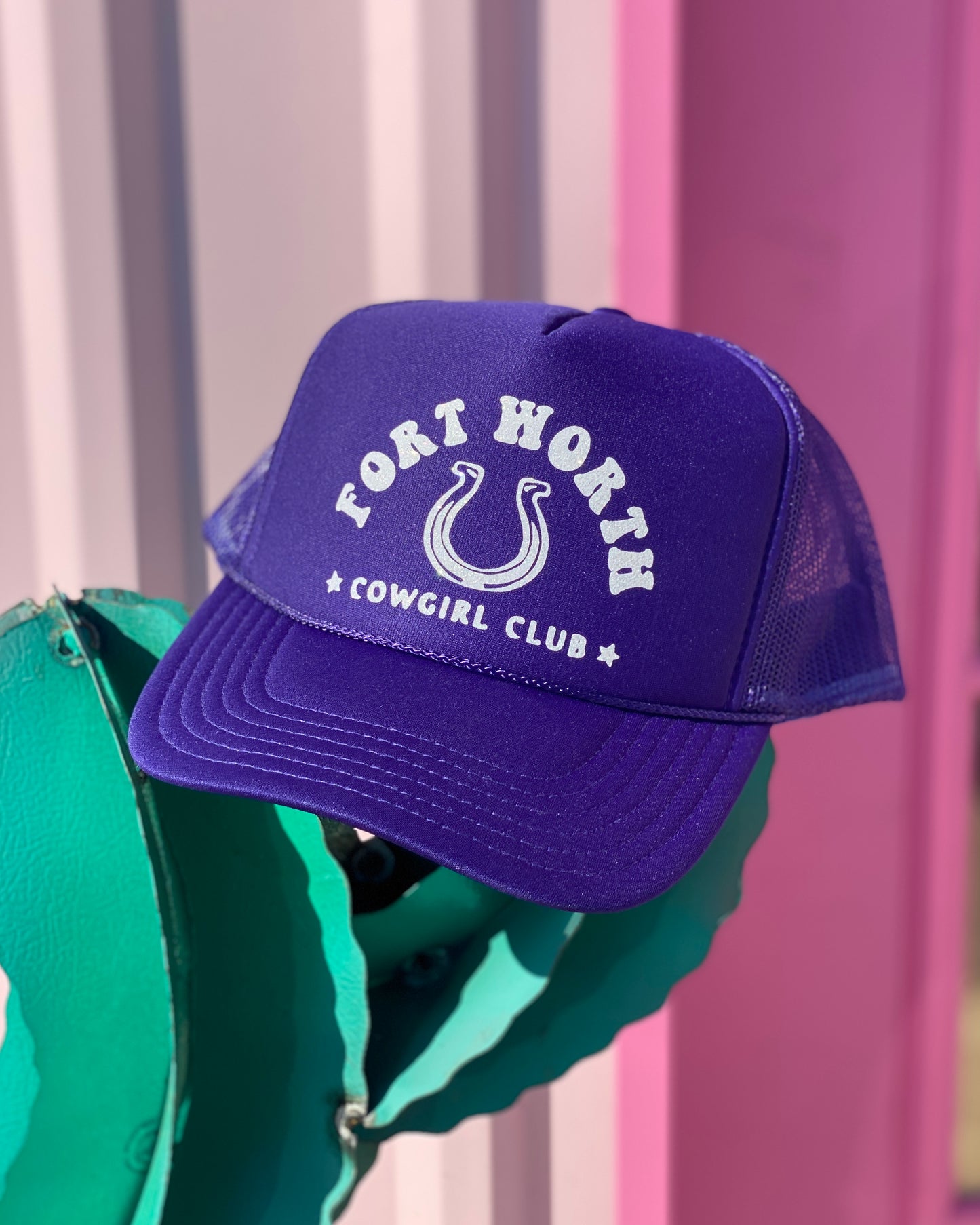 Fort Worth Cowgirl Club Trucker Hat by Ali Dee - Purple