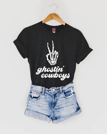 Ghostin Cowboys Western Graphic Tee - Black