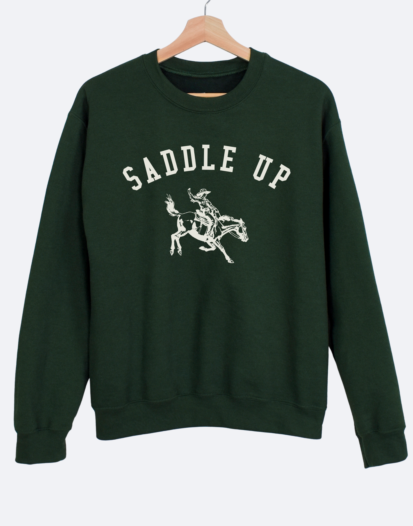 Saddle Up Pullover Sweatshirt - Forest Green