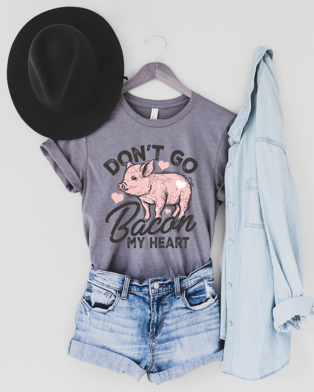 Don't Go Bacon My Heart Graphic Tee - Heather Storm