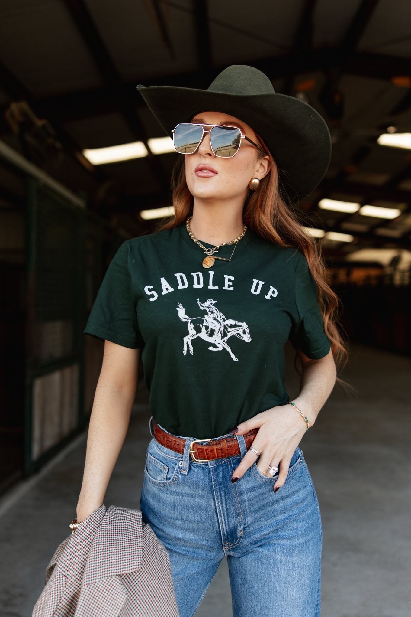 Saddle Up T-Shirt - Forest Green