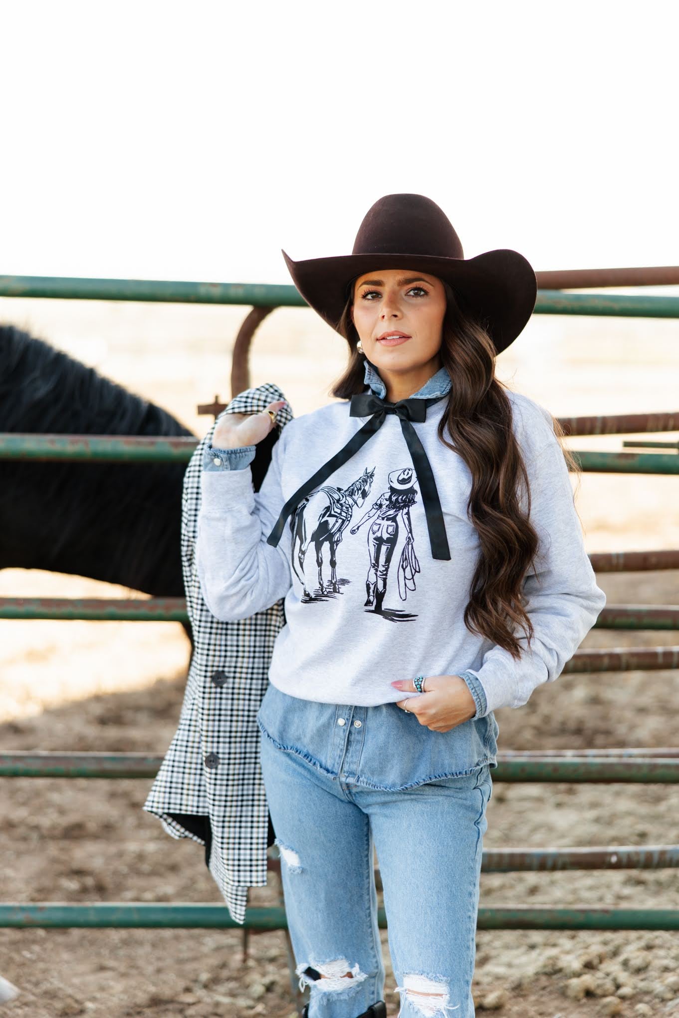 Cowgirls Best Friend Sweatshirt - Athletic Grey