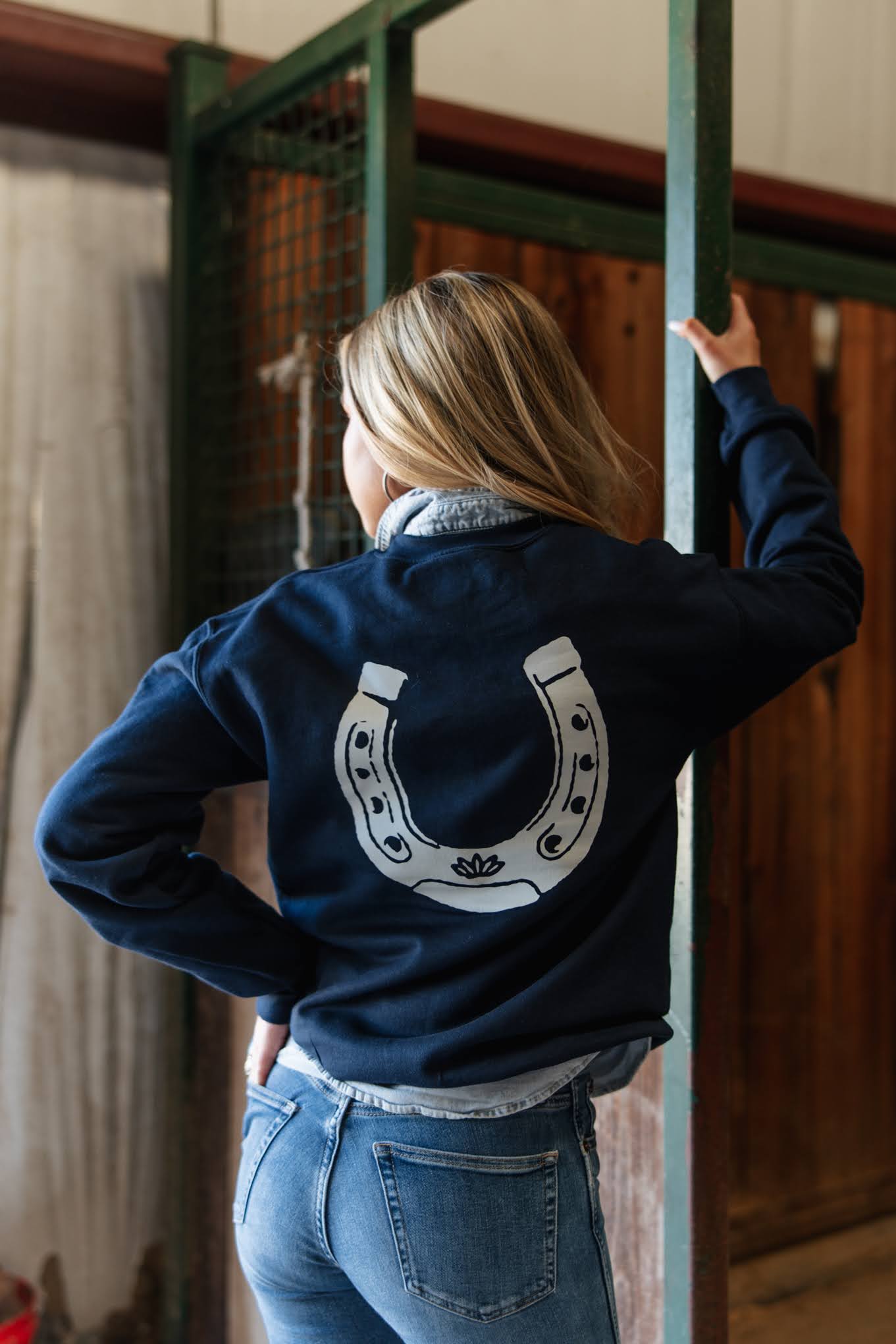 Heritage Horseshoe Pullover Sweatshirt - Navy