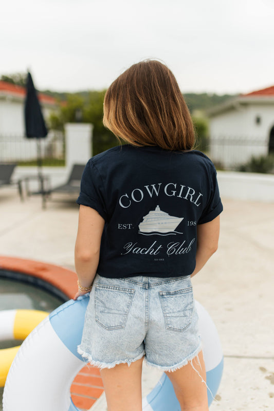 Cowgirl Yacht Club T-Shirt - Navy 