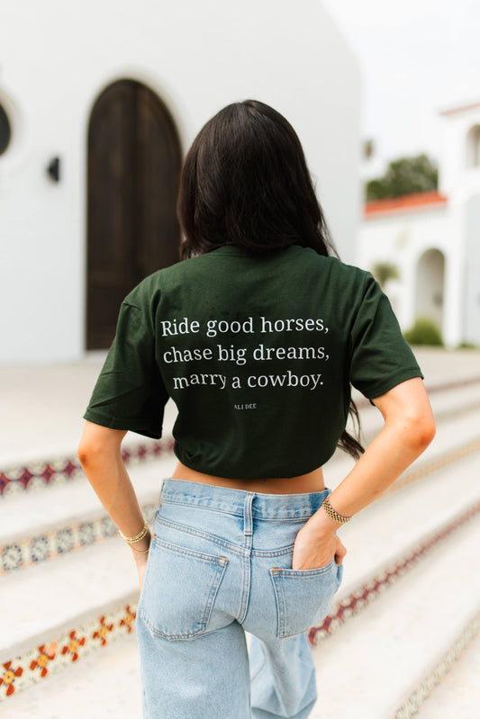 Marry A Cowboy T-Shirt - Forest Green 