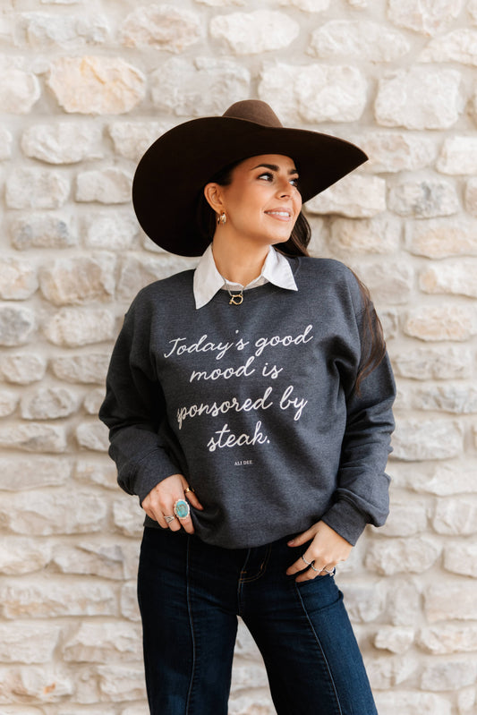 Sponsored By Steak Sweatshirt - Heather Graphite