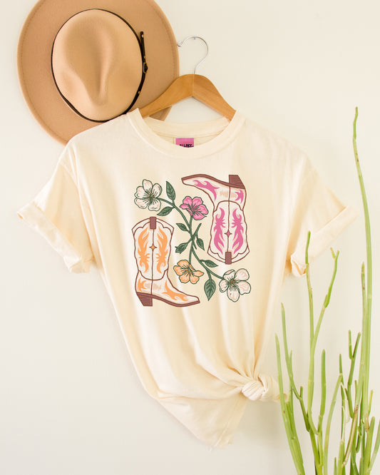 Posh Cowgirl Graphic Tee - Vintage White