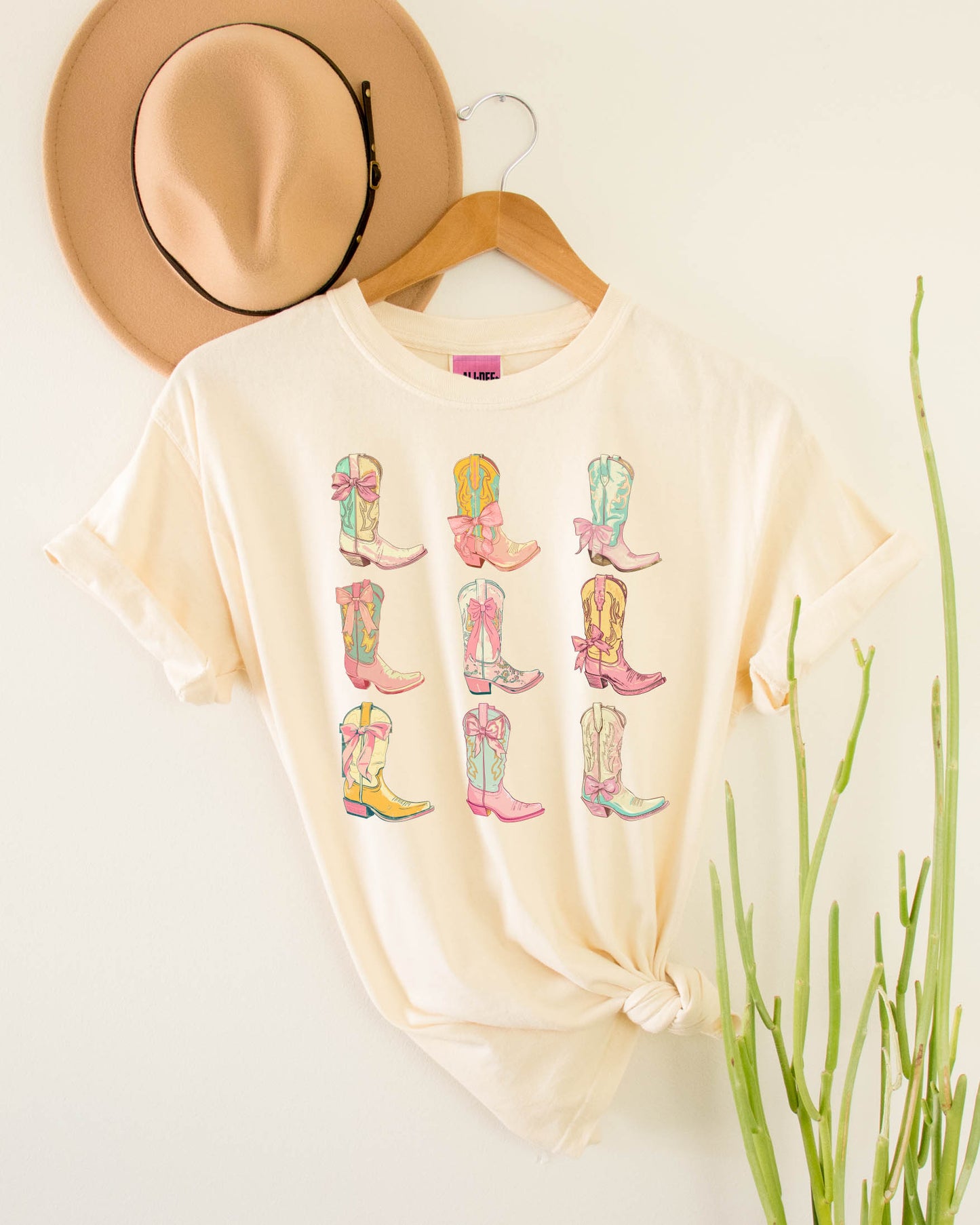 Cowgirly Boots Western Graphic Tee - Vintage White