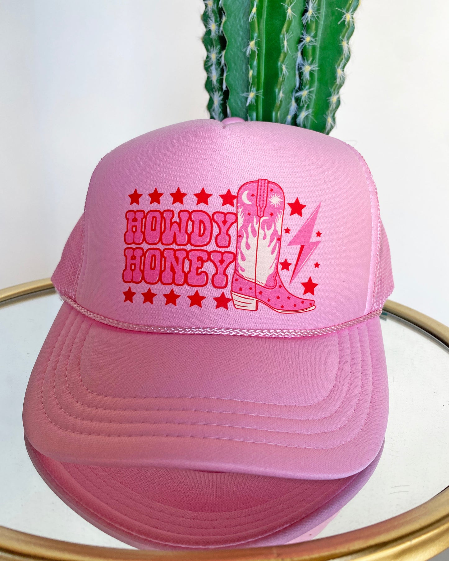 Howdy Honey Trucker Hat by Ali Dee - Solid Pink