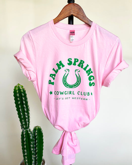 Palm Springs Cowgirl Club Western Graphic Tee - Pink Tee