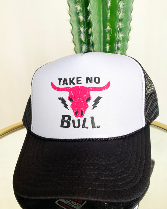 Take No Bull Trucker Hat by Ali Dee - Black and White