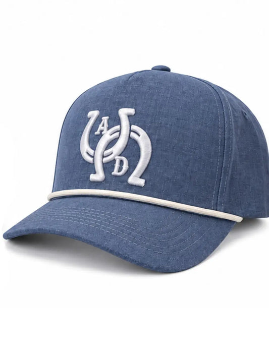AD Signature Horseshoe Snapback Hat - Denim
