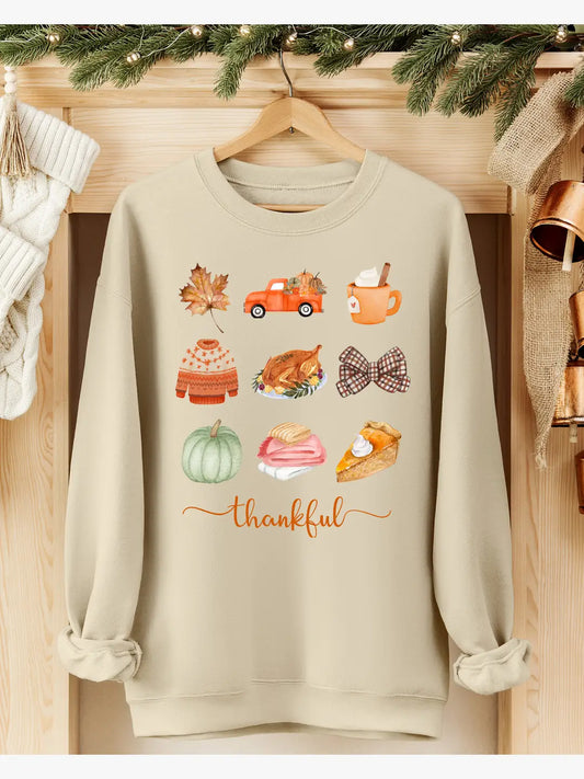 THANKFUL GRAPHIC SWEATSHIRT - SAND