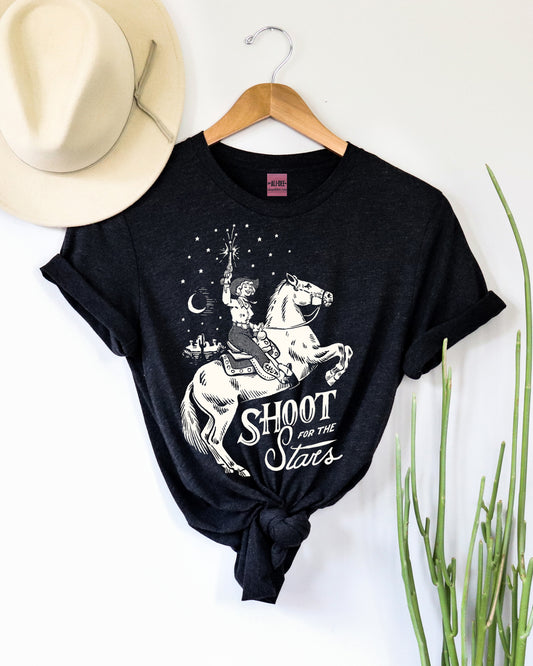 Shoot for the Stars Graphic Tee  - Black Heather