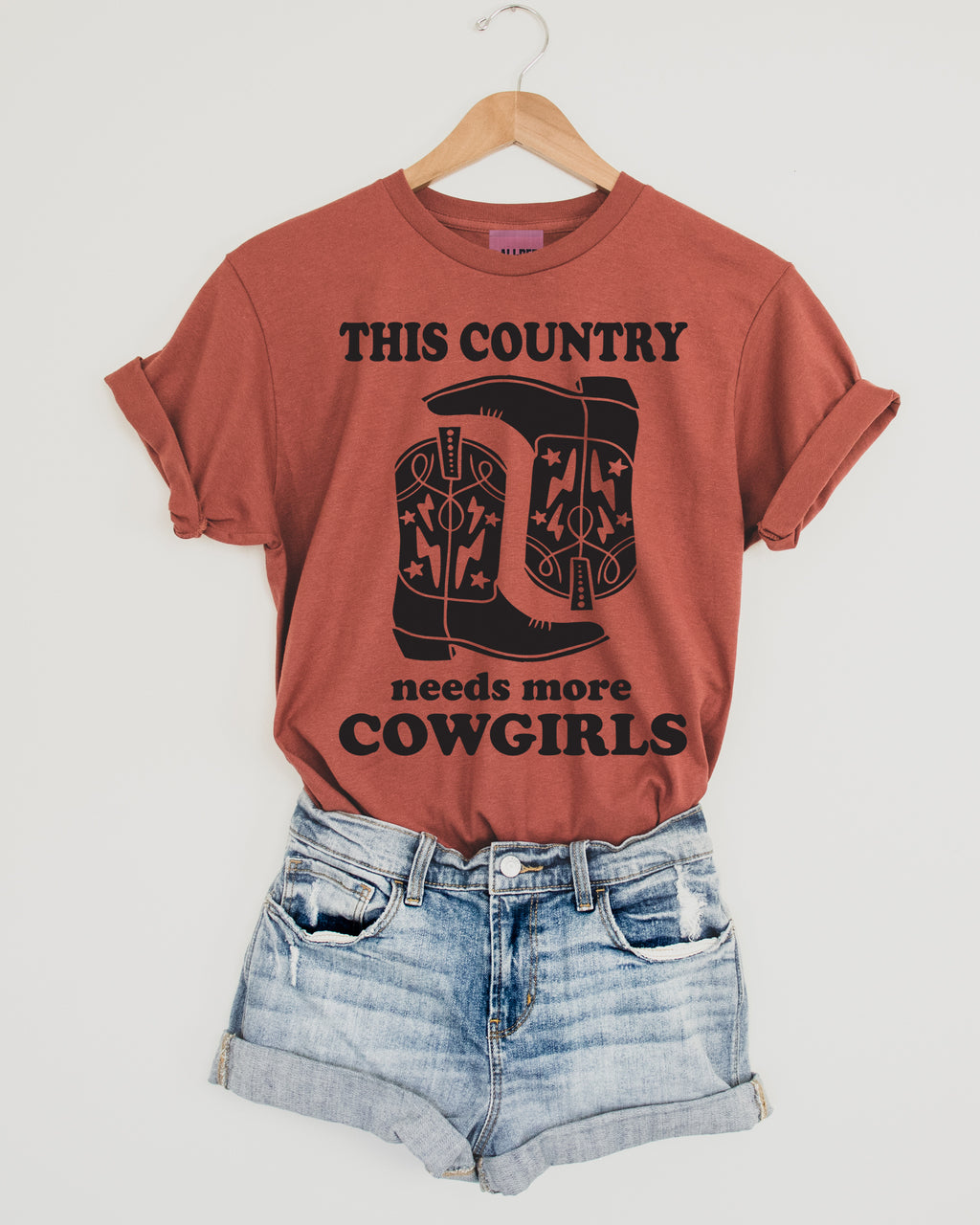This Country Needs More Cowgirls Graphic Tee - Terracotta