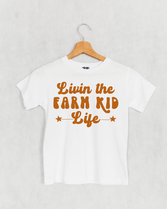 Ali Dee Kids Livin the Farm Kid Life Graphic Tee - White