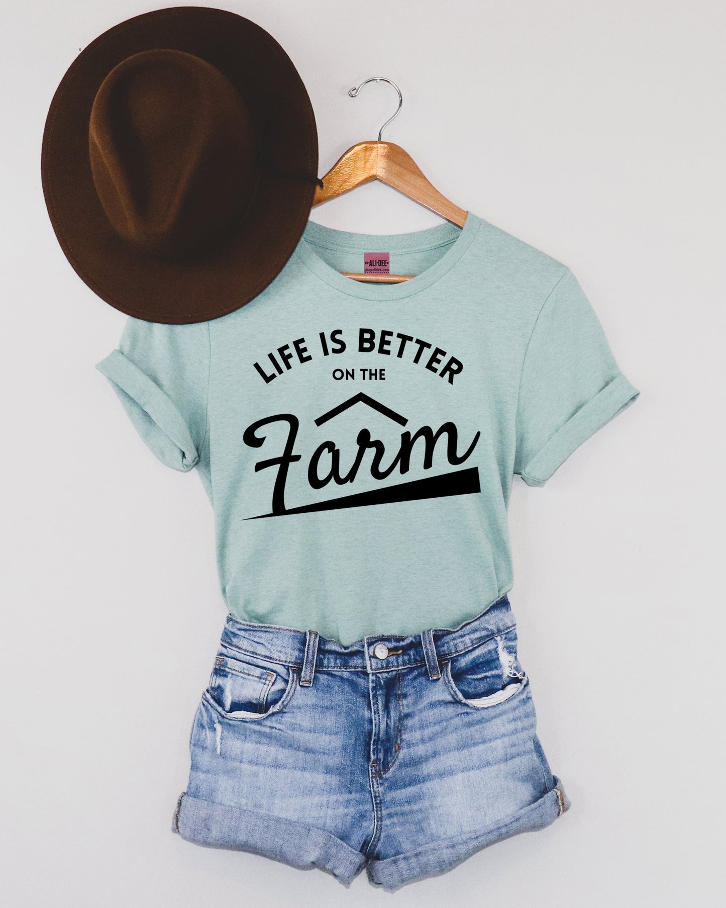 Life is Better on the Farm Tee - Dusty Blue