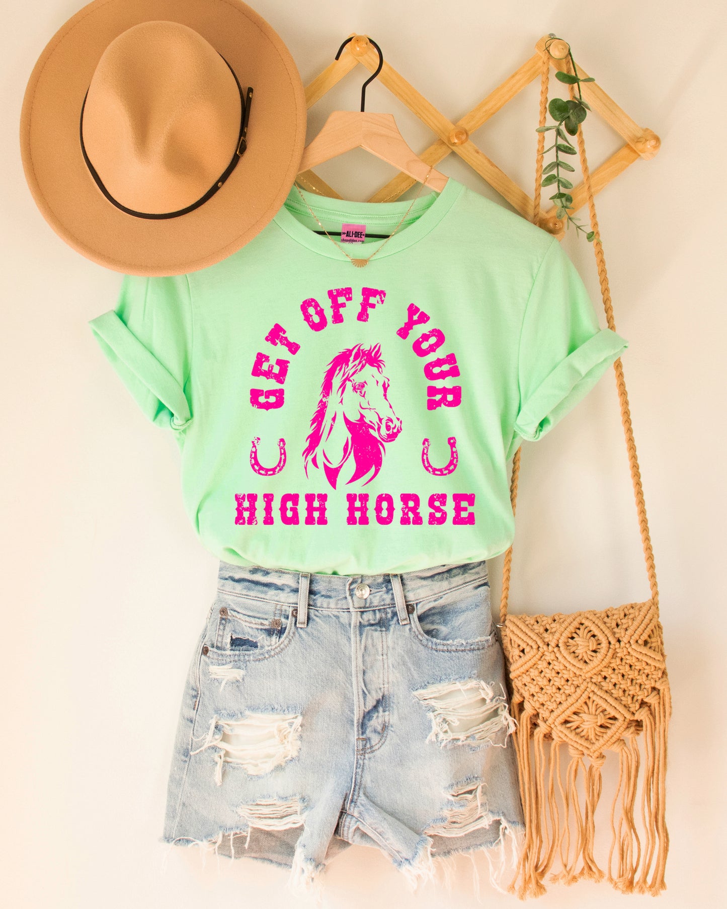 Get Off Your High Horse - Neo Mint Tee